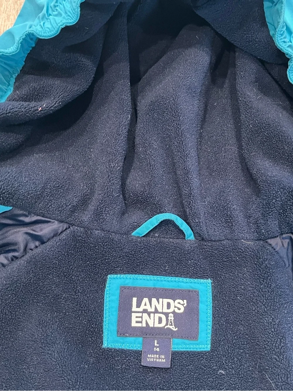 Lands End Girls Squall Waterproof Parka Lined Coat XL 14 Grow A Longs Wind proof